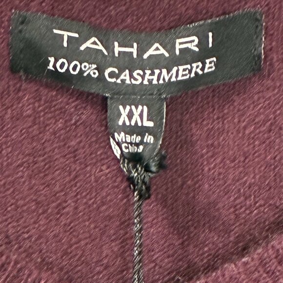 Tahari Cashmere Knit V-Neck Sweater Mens XXL Burgundy Red Soft Cozy Preppy - Picture 2 of 7
